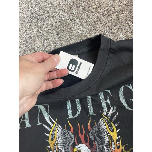 Modish Rebel San Diego Racetrack Cropped T-shirt BKE NWT Sz XL - Picture 4 of 8